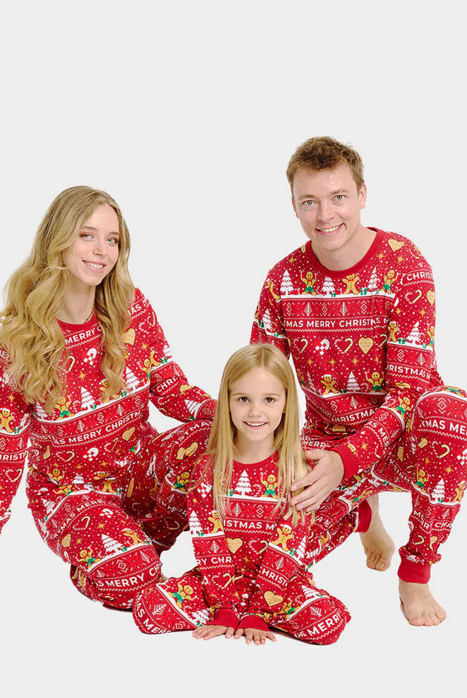 Pijama de Navidad Familia y Niños Gingercookies Rojo