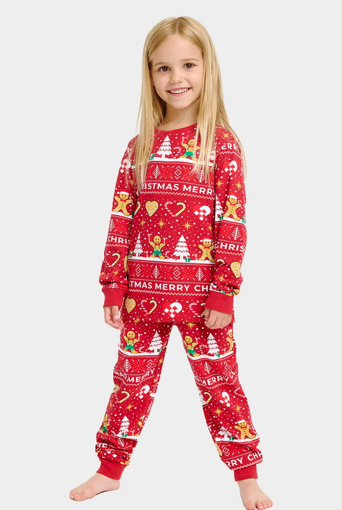 Pijama de Navidad para Niños Gingercookies Rojo