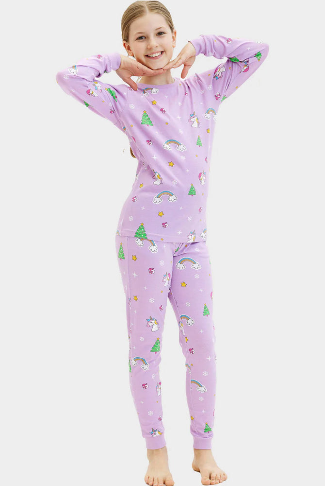 Pijama de Navidad para Niña con Unicornios