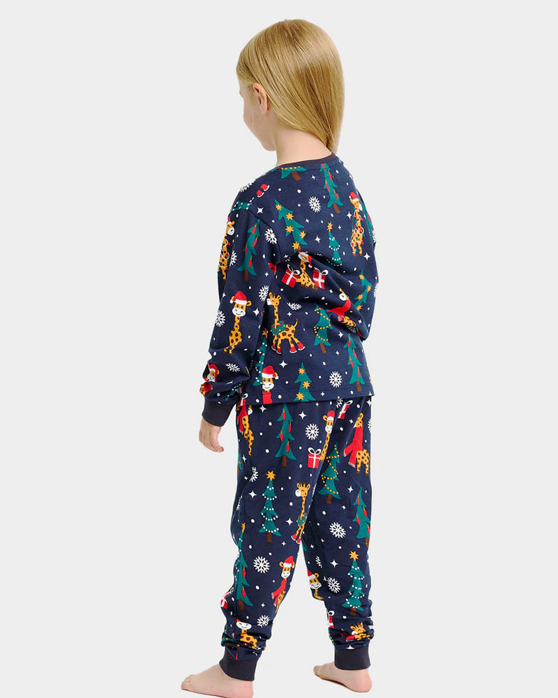 Pijama de Navidad para Niños Jirafas