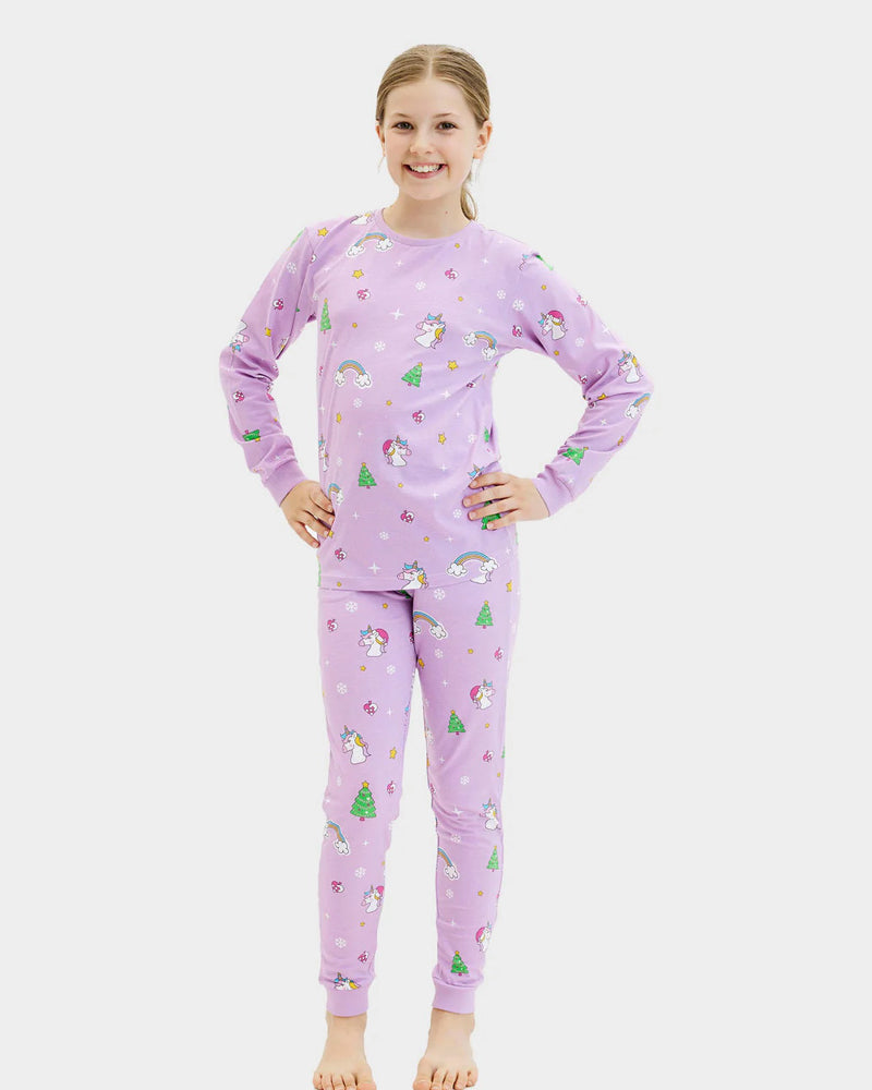 Pijama de Navidad Niña y Niños con Unicornios