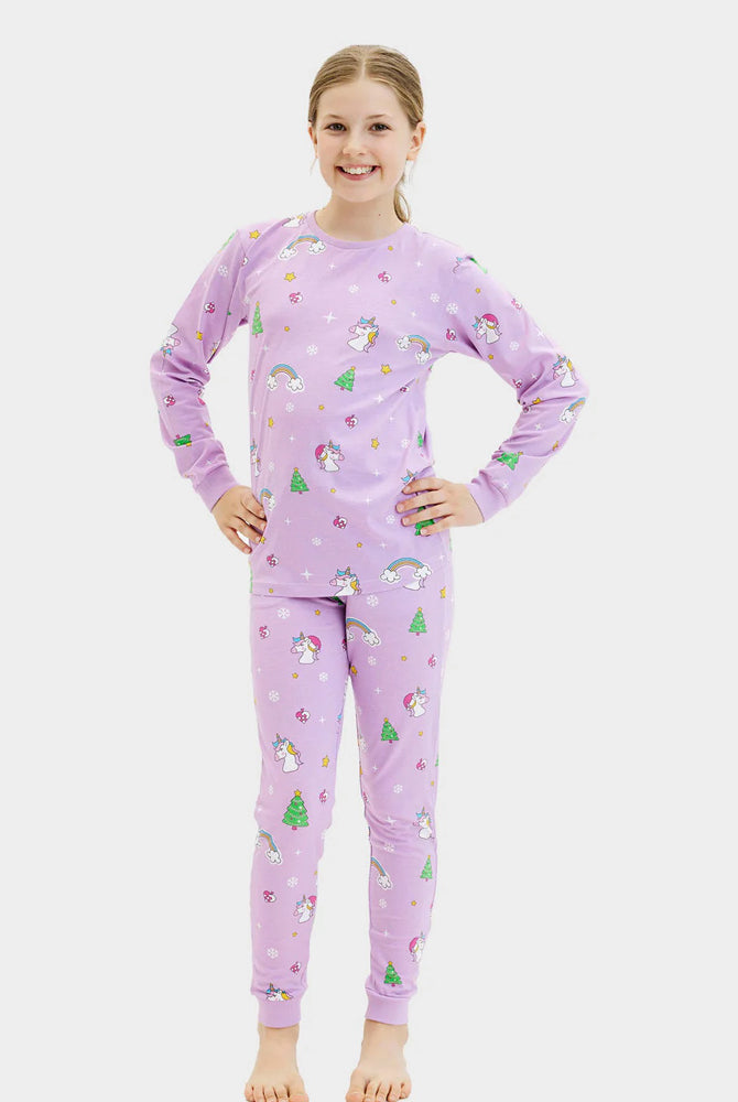 Pijama de Navidad Niña y Niños con Unicornios