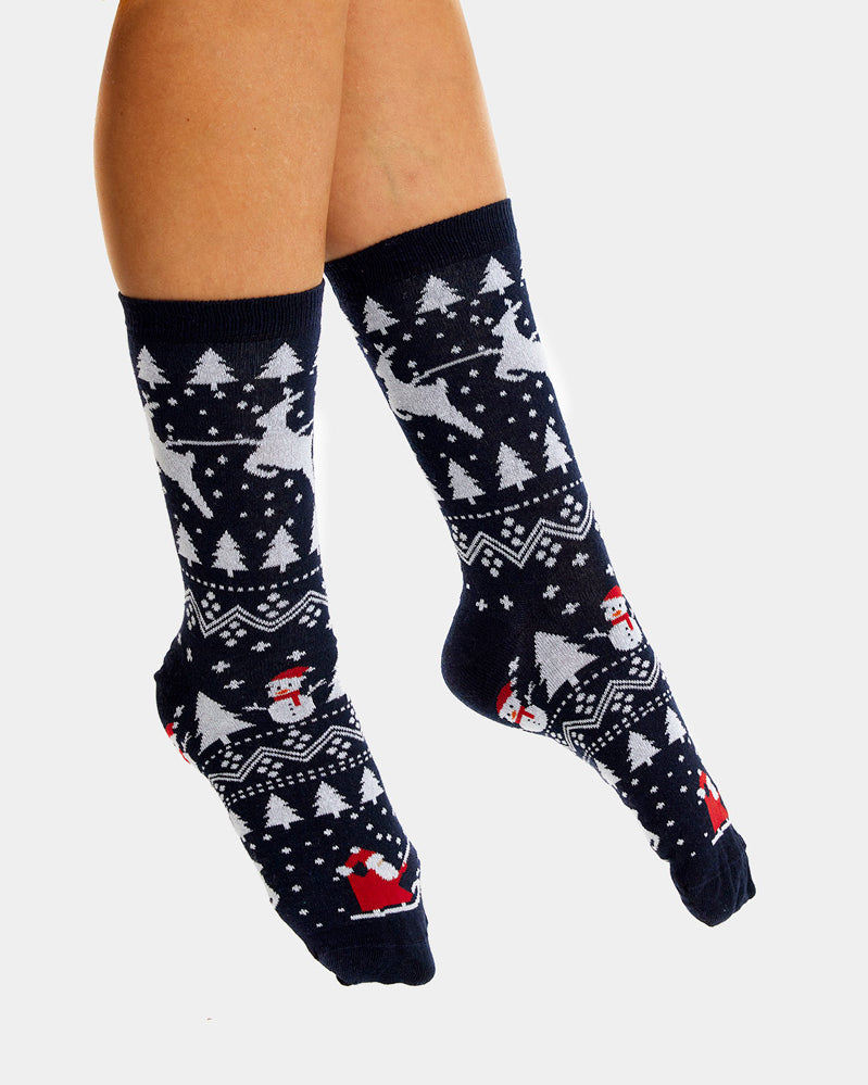 Calcetines de Navidad Unisex Árboles, Muñecos y Papá Noel Hombre Mujer