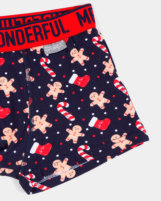 Calzoncillo Boxer Mr Wonderful Galletitas y Bastones Detalle