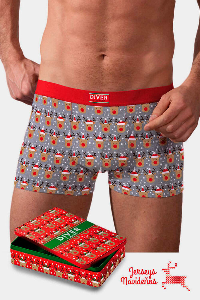 Calzoncillo Boxer Navideño Hombre Renos y Árboles de Navidad – Jerseys  Navideños