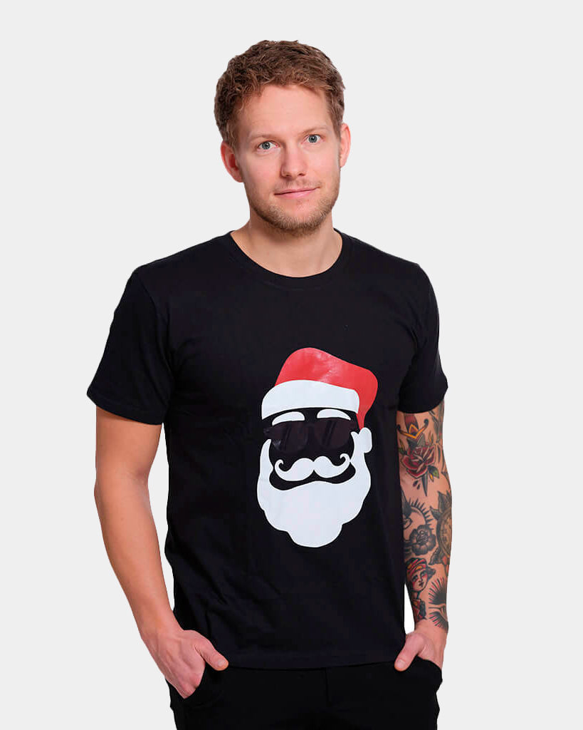 Camiseta Navideña Hombre Mujer Papa Noel Hipster