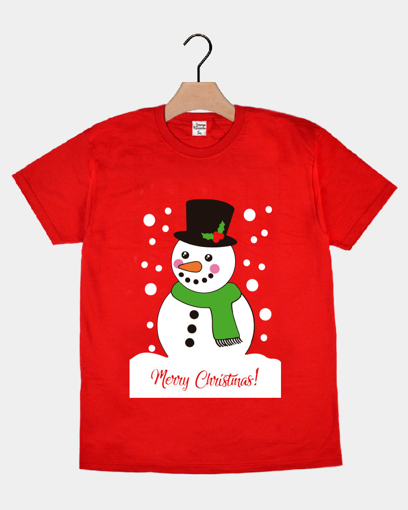Camiseta Navideña Merry Christmas Muñeco Nieve