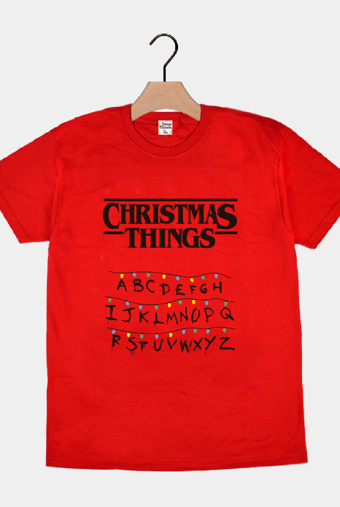 Camiseta Navideña Hombre Mujer Roja Christmas Things