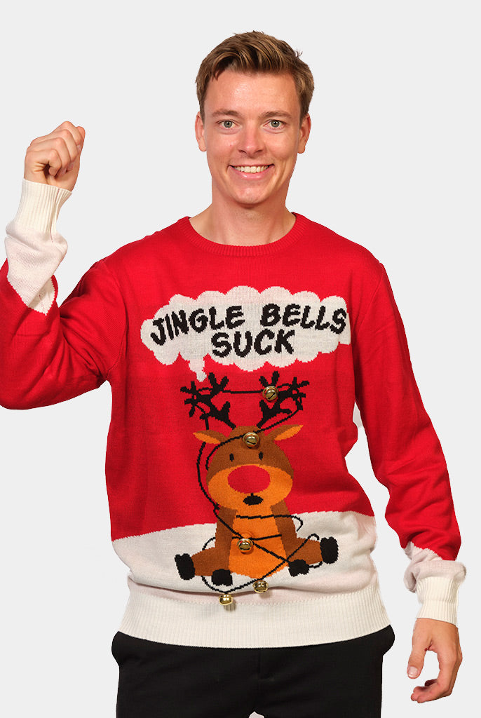 Jersey Navideño Hombre Jingle Bells Suck Rojo