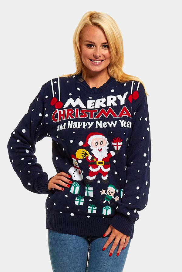 Jersey Navideño Merry Christmas and Happy New Year Mujer