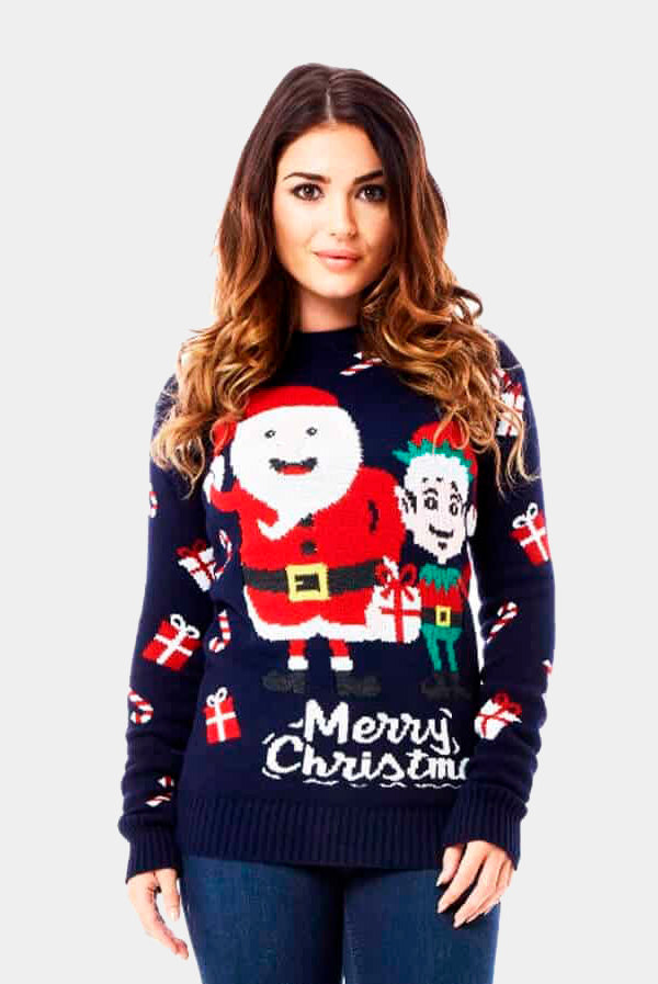 Jersey Navideño Papá Noel y Elfo Mujer