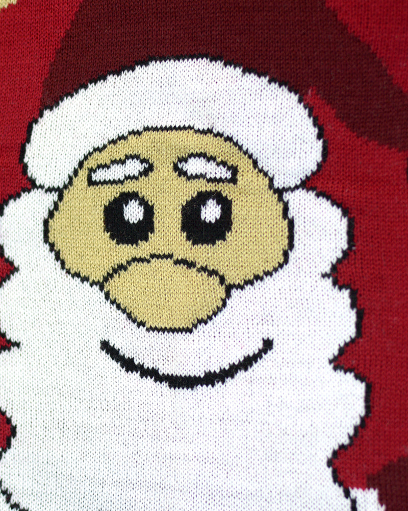 Jersey de Navidad para Familia Santa y Rudolph Sonrientes Detalle Cara