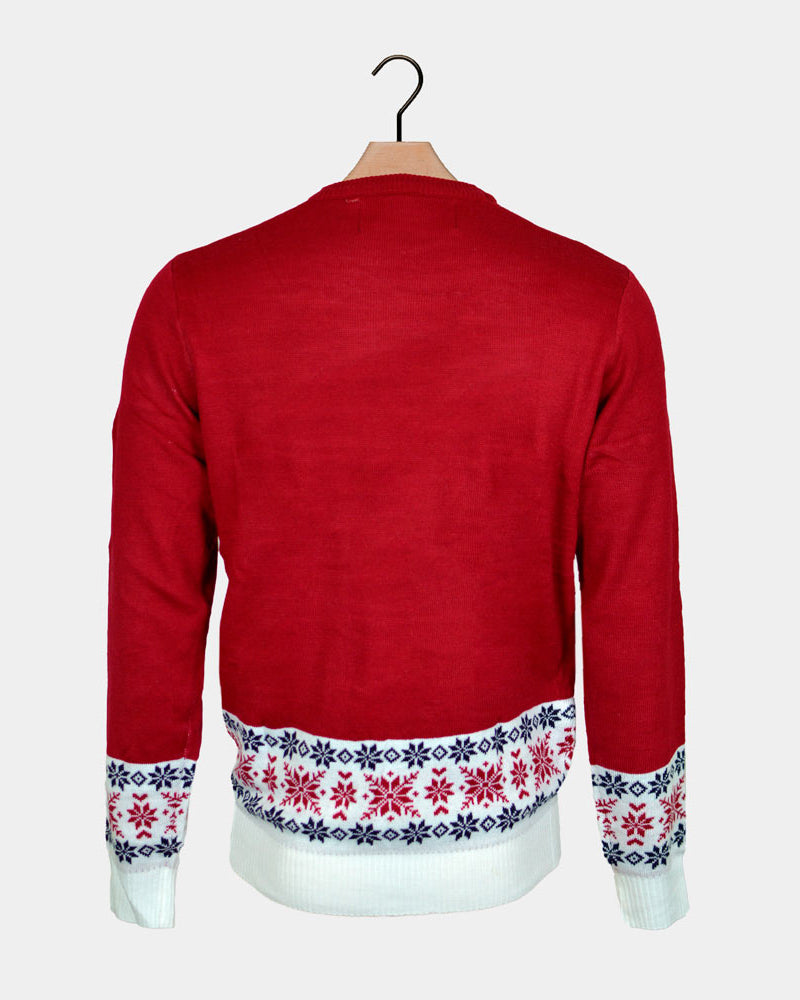 Jersey de Navidad para Familia Santa y Rudolph Sonrientes Espalda