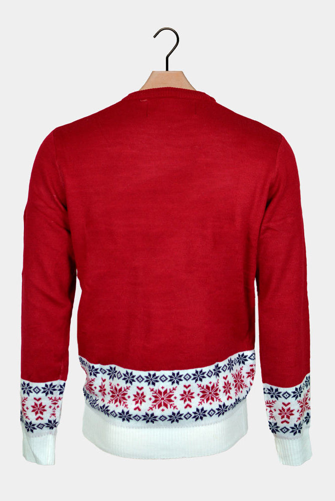 Jersey de Navidad para Familia Santa y Rudolph Sonrientes Espalda