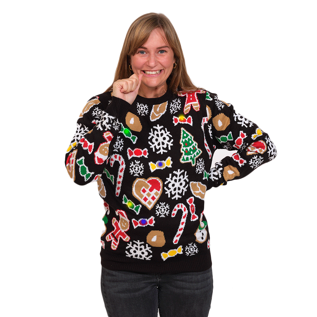 Jersey Navideño con Luces LED para Mujer con Motivos Navideños