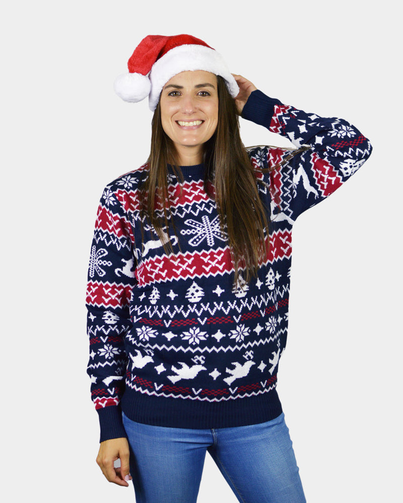 Jersey de Navidad para Familia Renos y Motivos Navideños Mujer