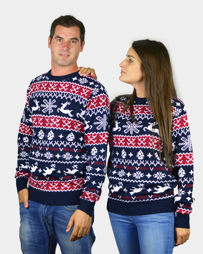 Jersey de Navidad para Familia Renos y Motivos Navideños Prejas