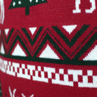 Jersey de Navidad para Hombre Rojo Árboles de Navidad y Renos Detalle