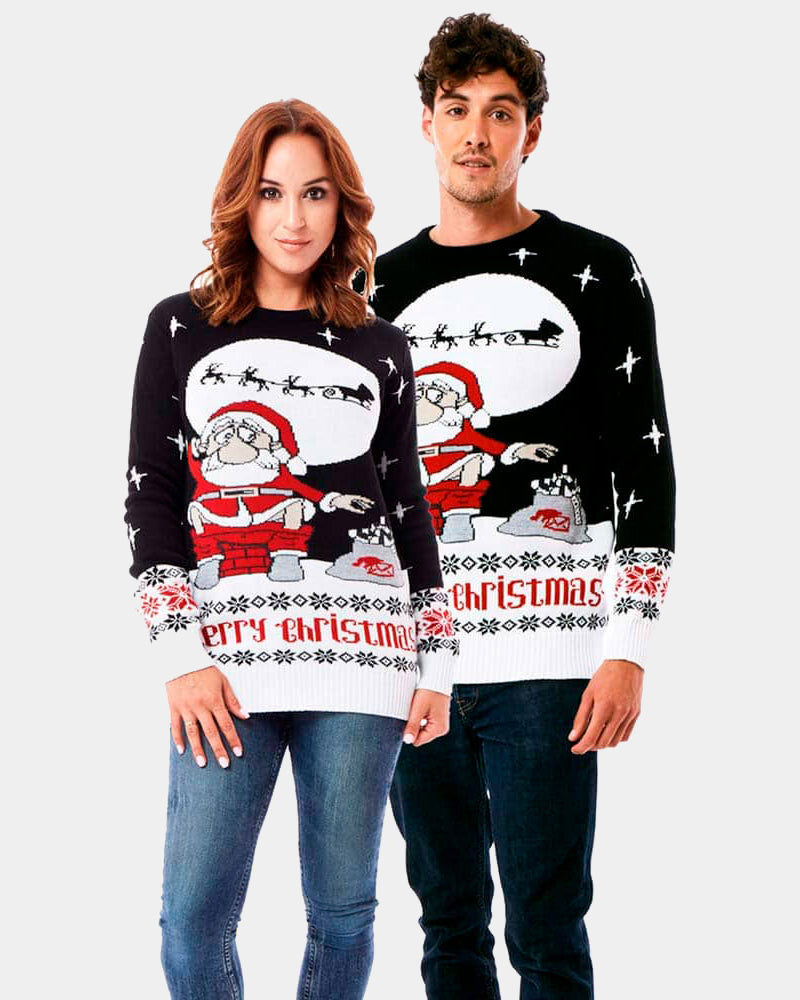 Jersey Navideño Santa Descargando pareja
