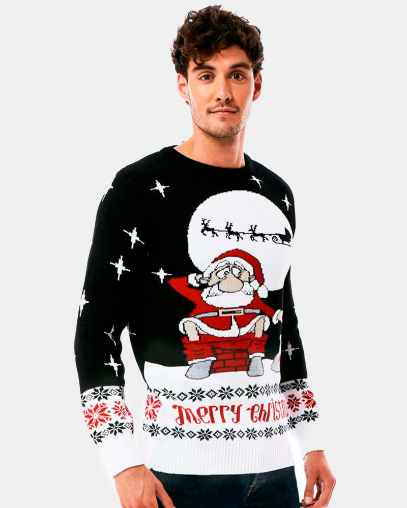 Jersey Navideño hombre Santa Descargando