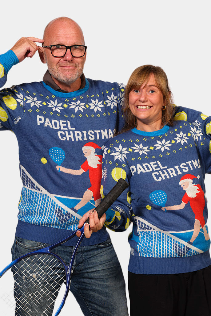 Jersey azul navidad padel christmas pareja