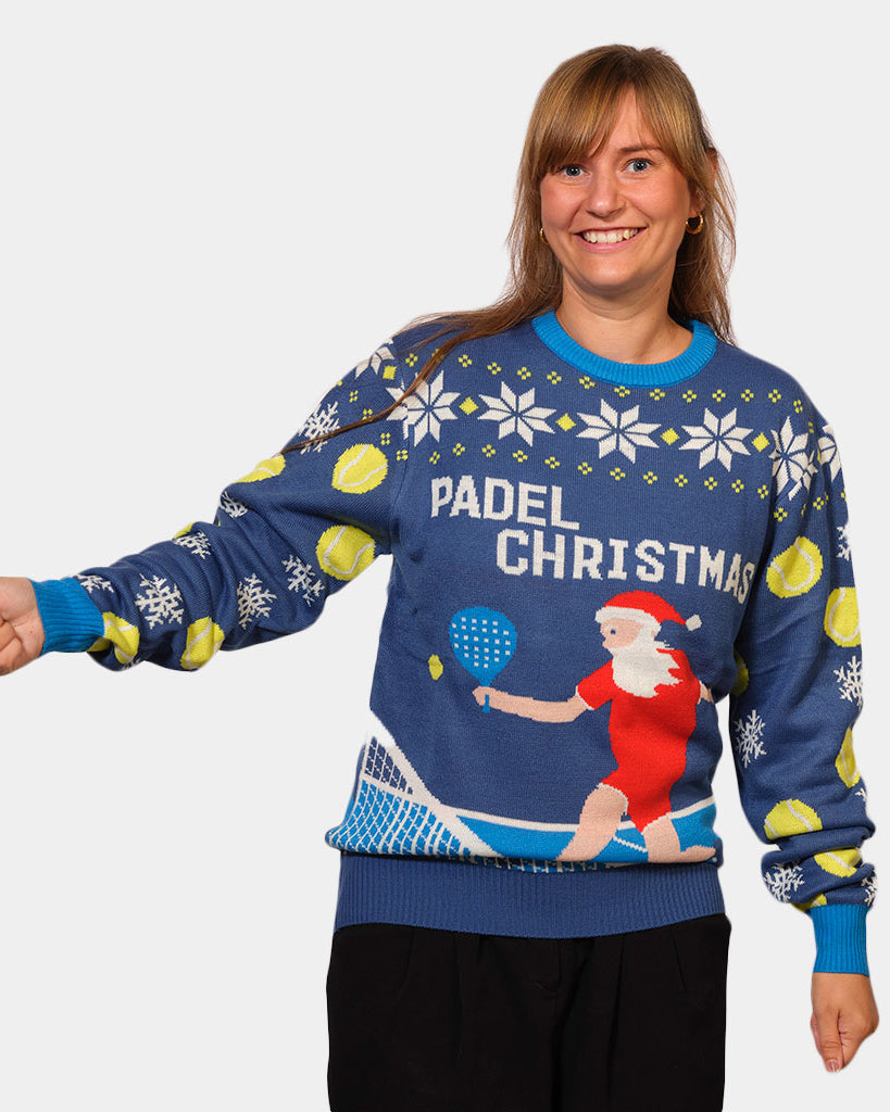 Jersey christmas azul navidad padel mujer