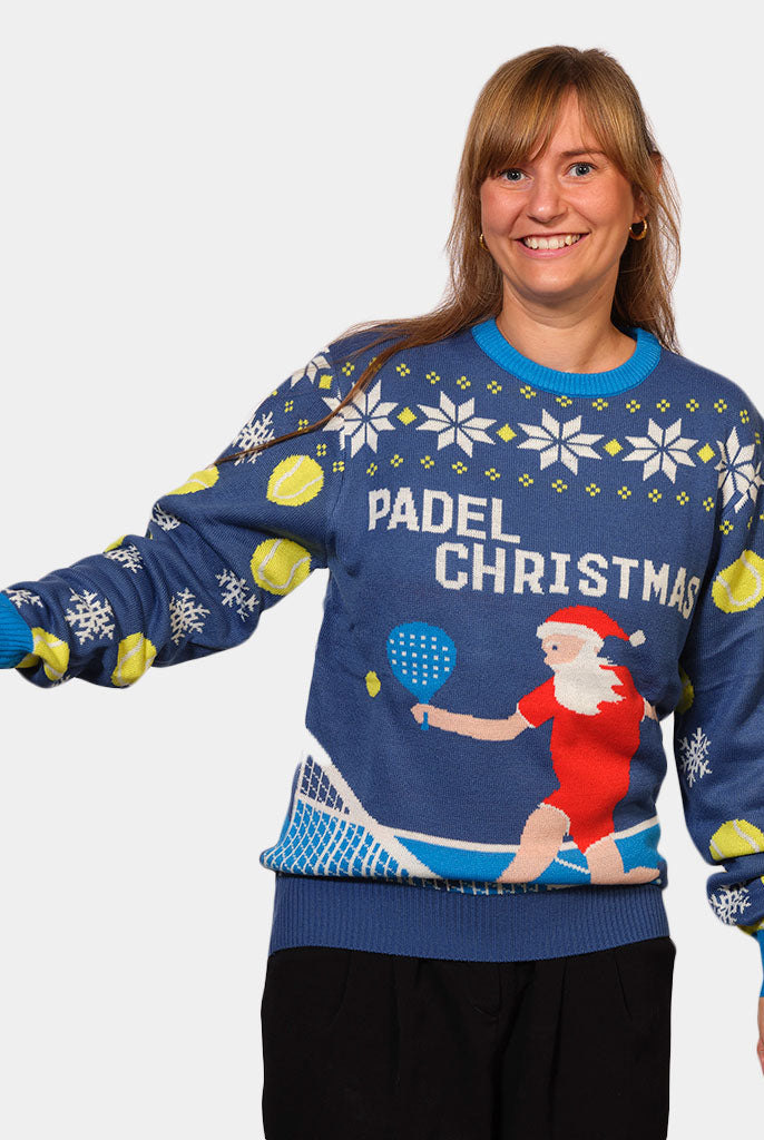 Jersey christmas azul navidad padel mujer