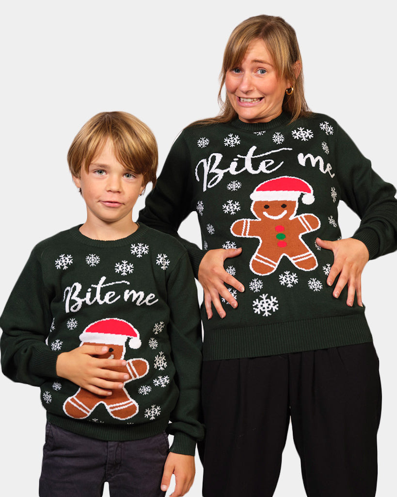 Jersey Navideño Bite Me Gingerbread Familia