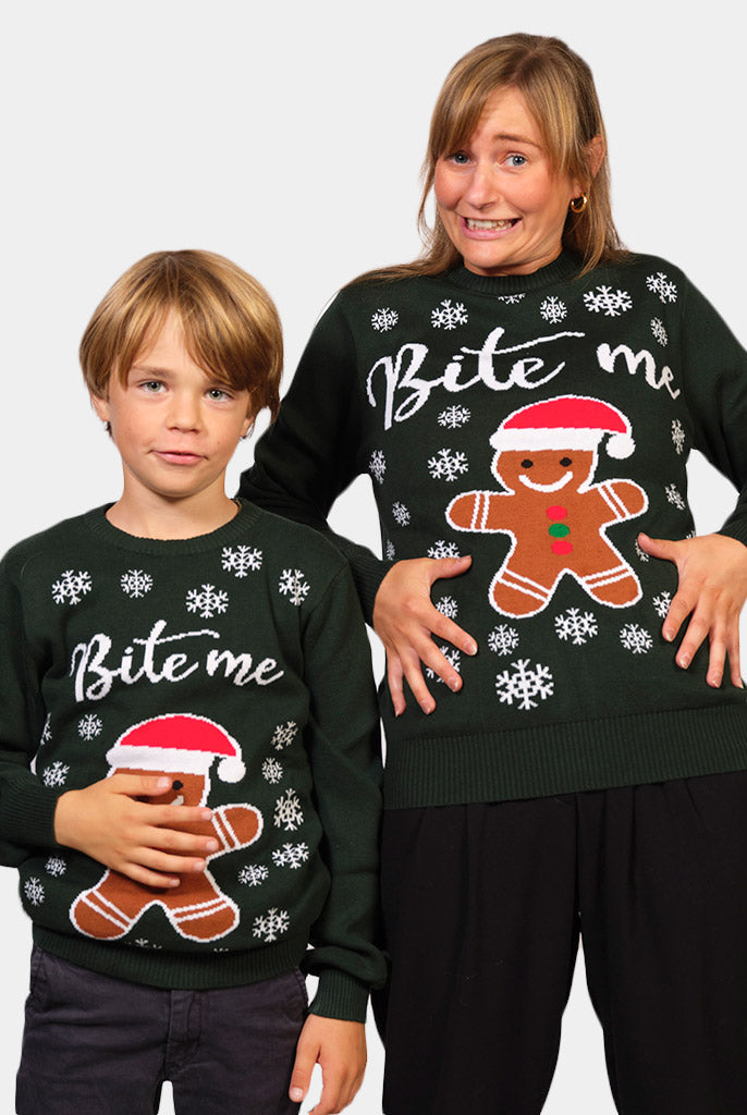 Jersey Navideño Bite Me Gingerbread Familia