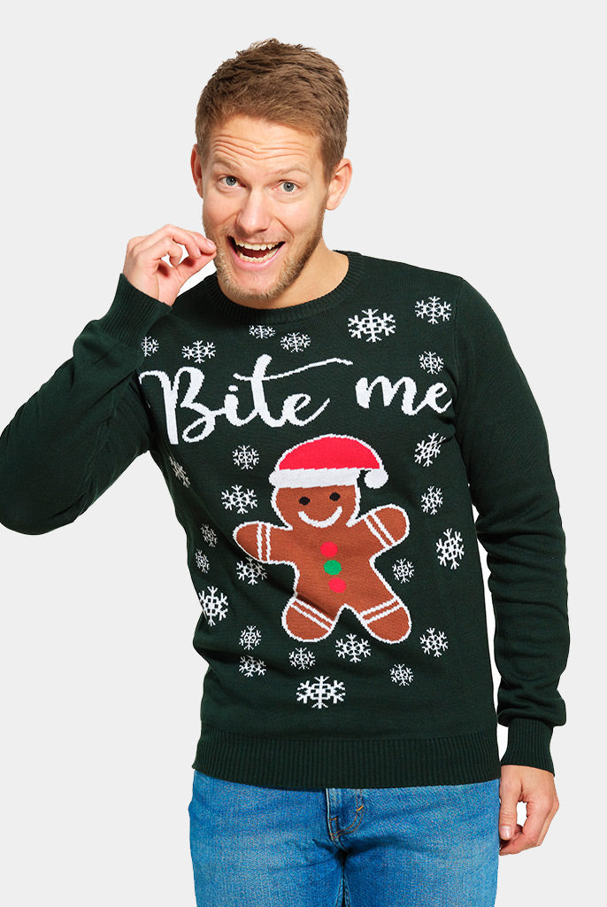 Jersey Navideño Bite Me Gingerbread Hombre
