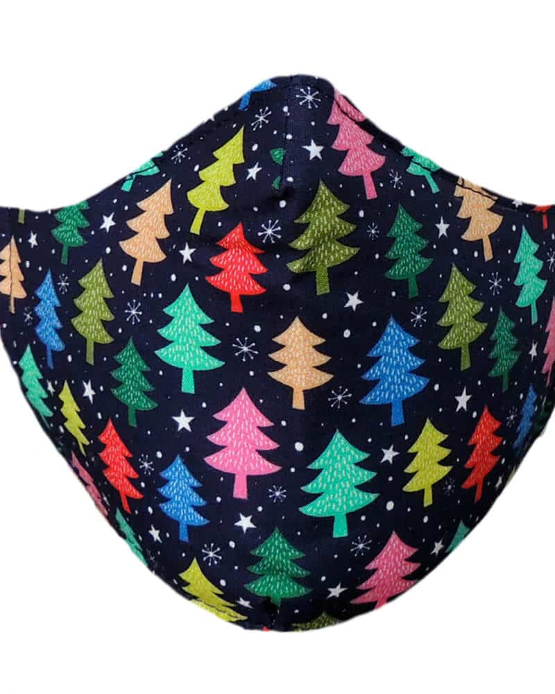 Mascarilla Navideña JN Árboles de Navidad de Colores