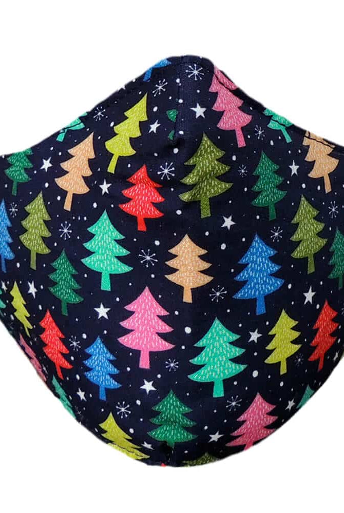 Mascarilla Navideña JN Árboles de Navidad de Colores