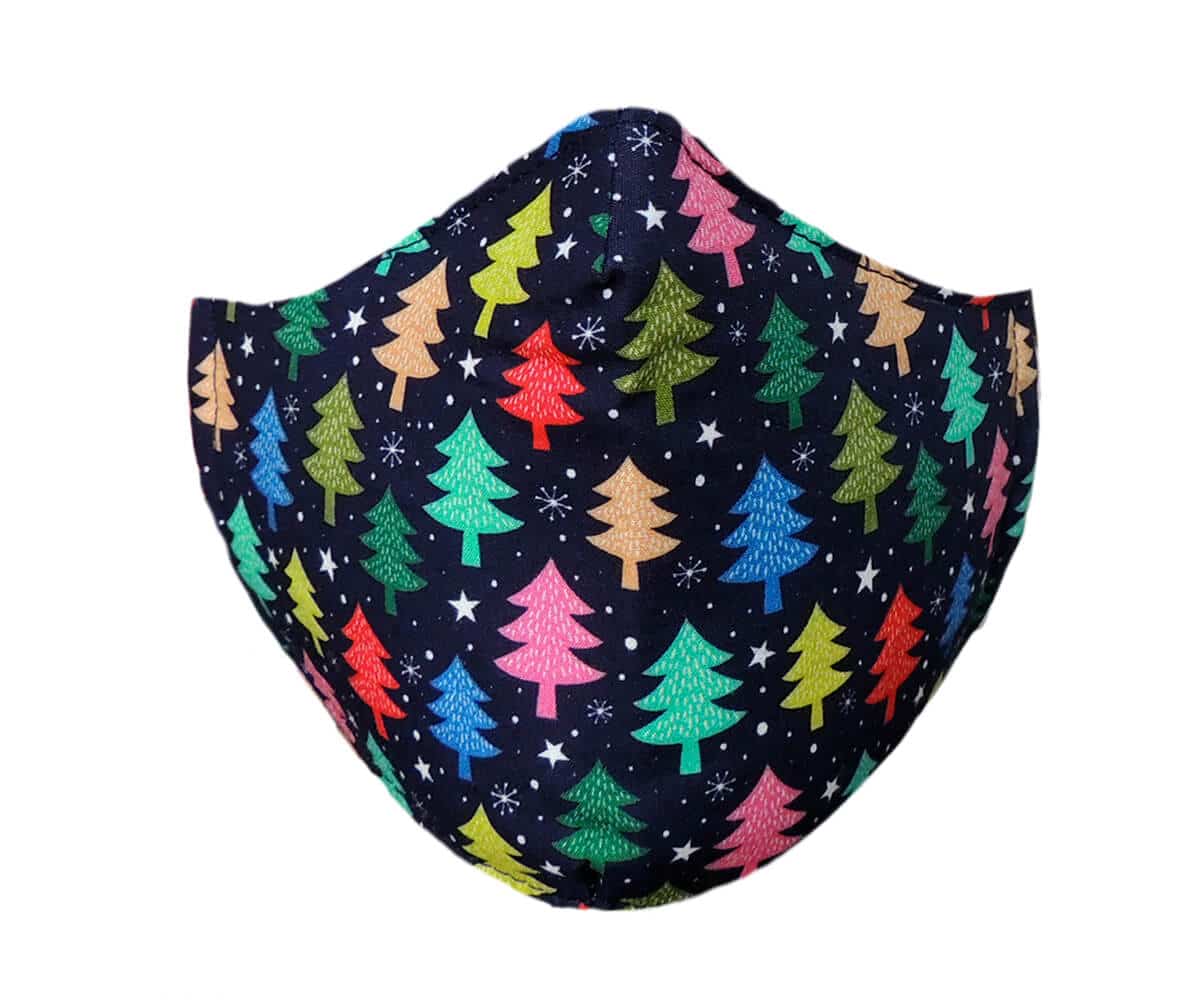 Mascarilla Navideña JN Árboles de Navidad de Colores