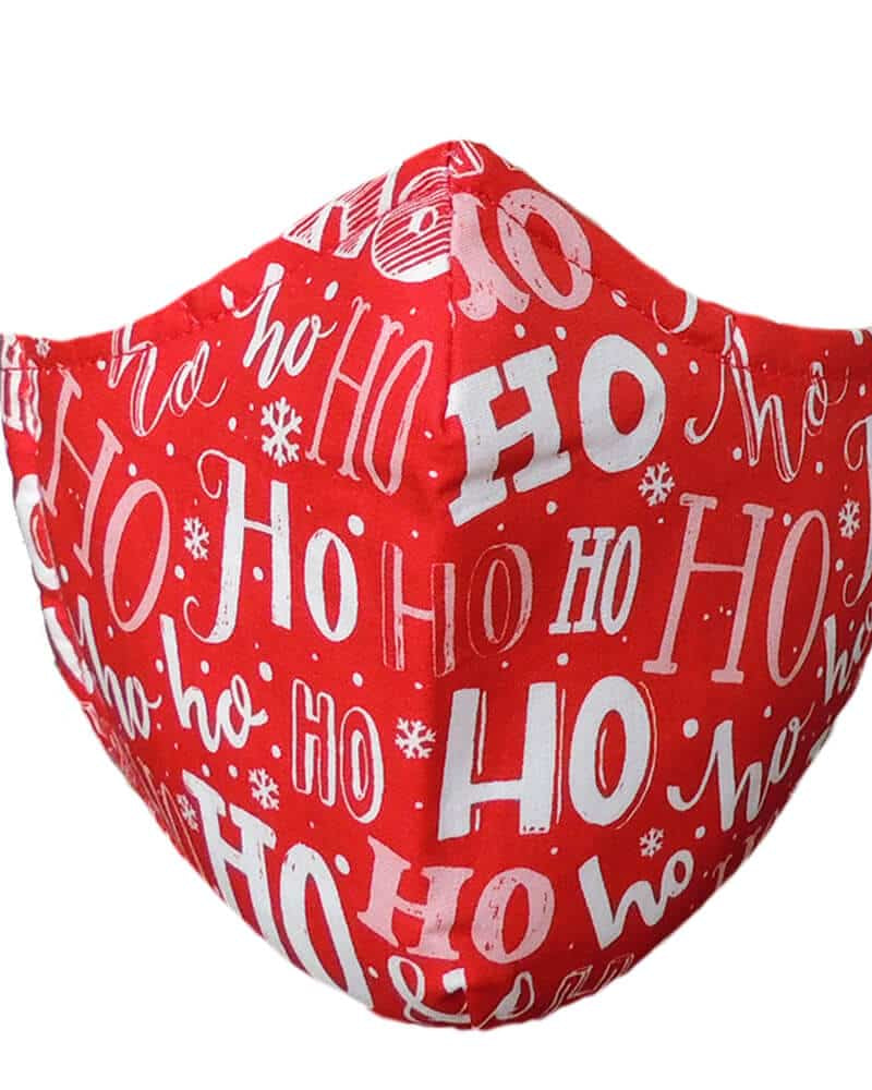 Mascarilla Navideña JN Roja Ho Ho Ho