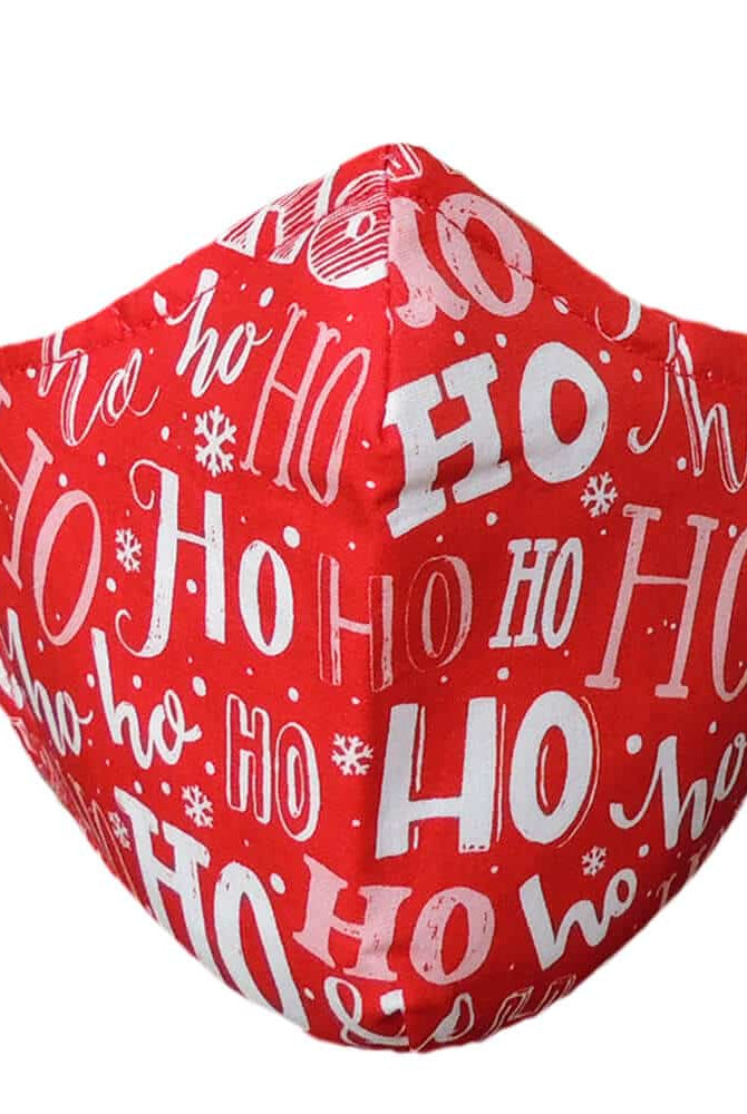Mascarilla Navideña JN Roja Ho Ho Ho