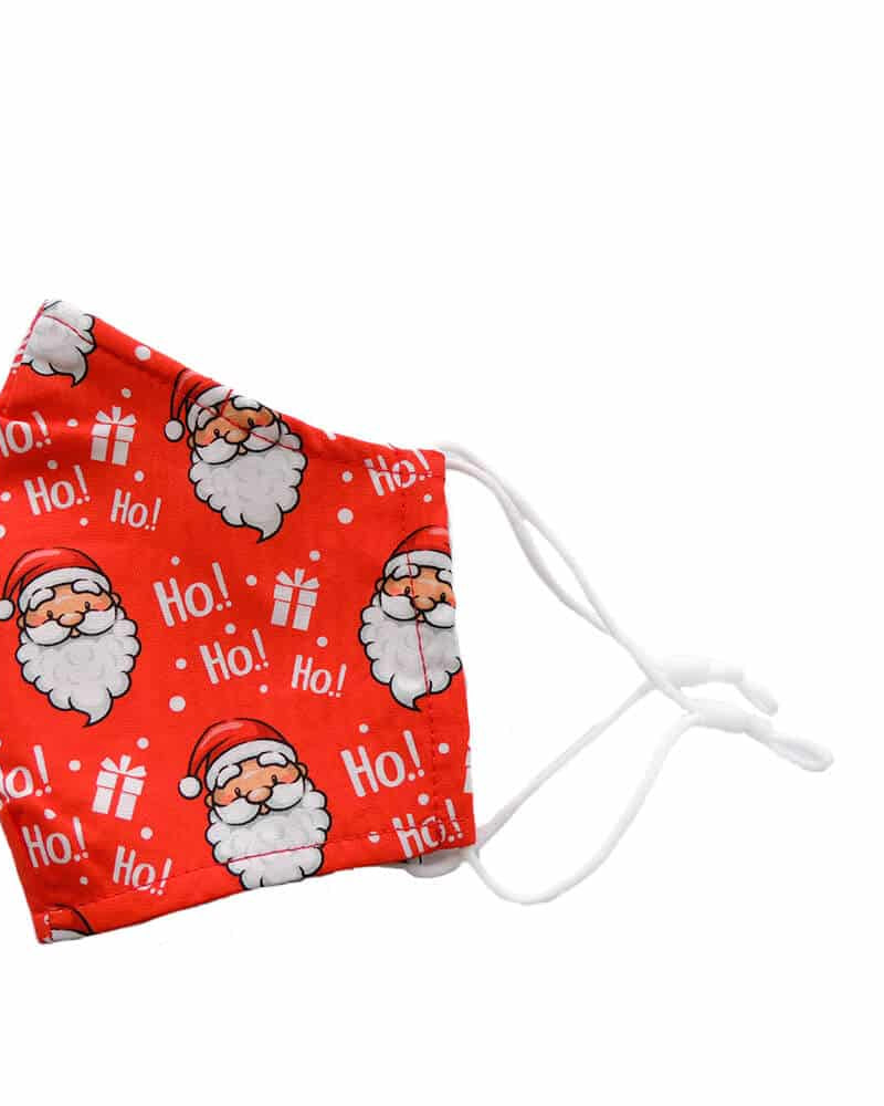 Mascarilla Navideña JN Roja Papá Noel Lateral