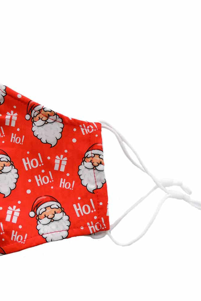 Mascarilla Navideña JN Roja Papá Noel Lateral