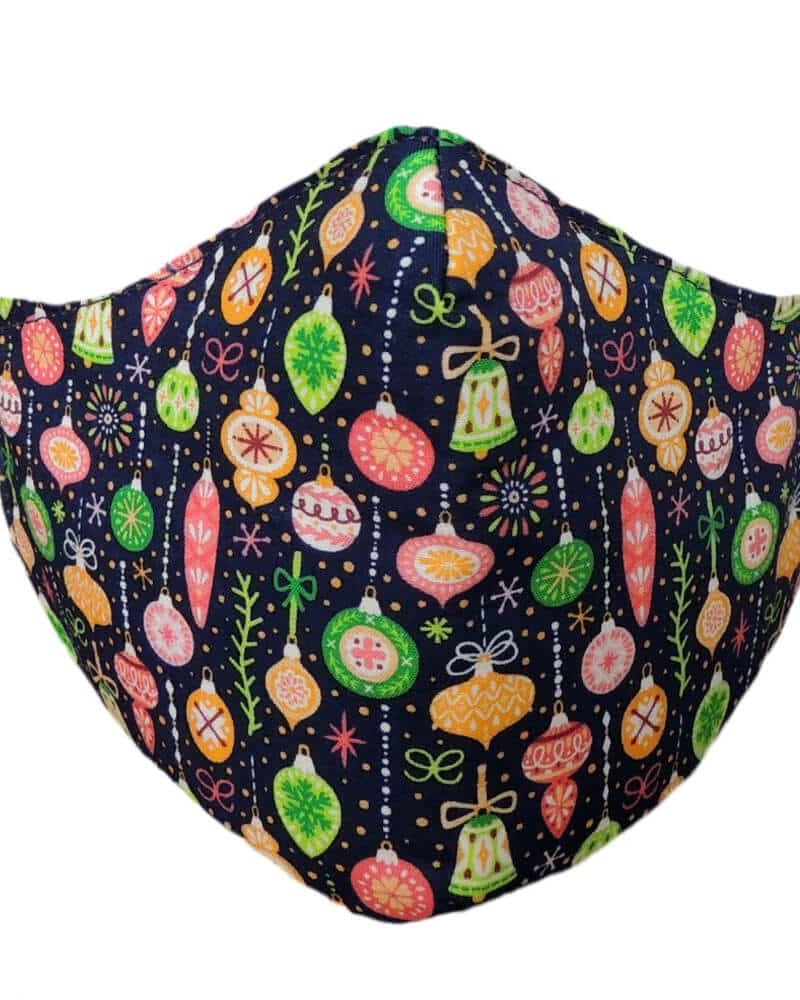 Mascarilla Navideña JN con Bolitas de Colores