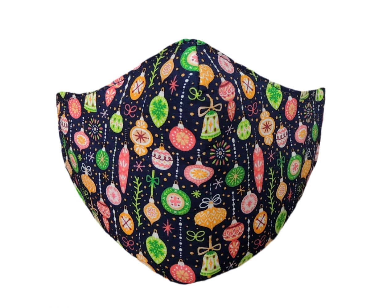 Mascarilla Navideña JN con Bolitas de Colores