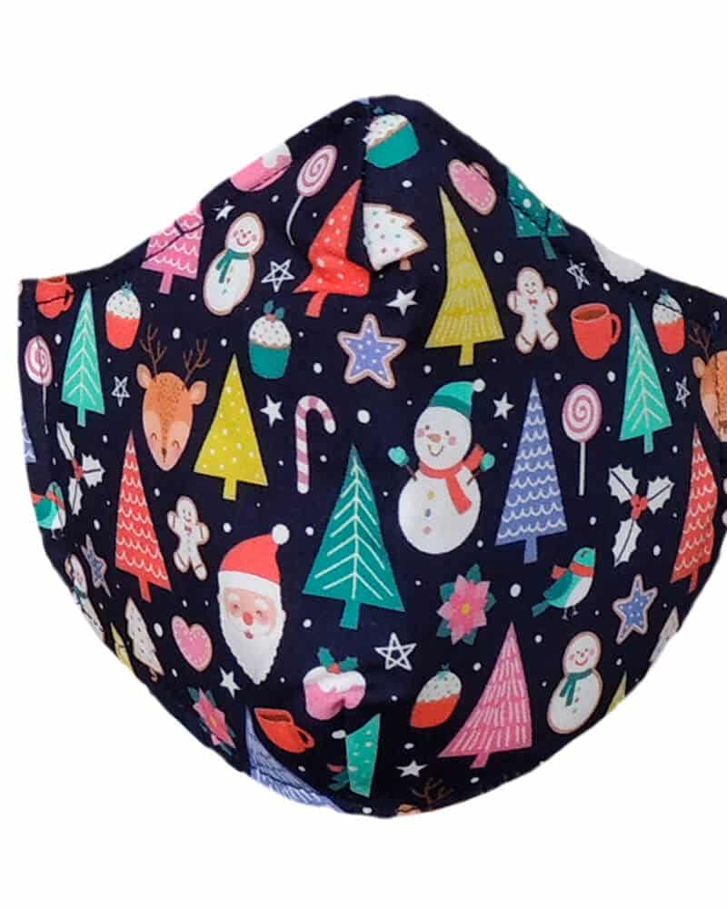 Mascarilla Navideña Niños JN Funny Christmas Colorines