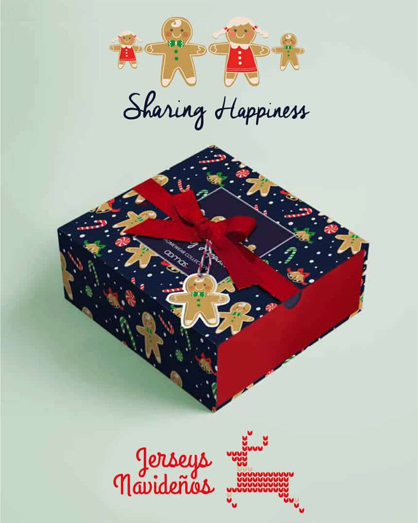 Pijama Navideño Familia Sharing Happiness Caja de Regalo