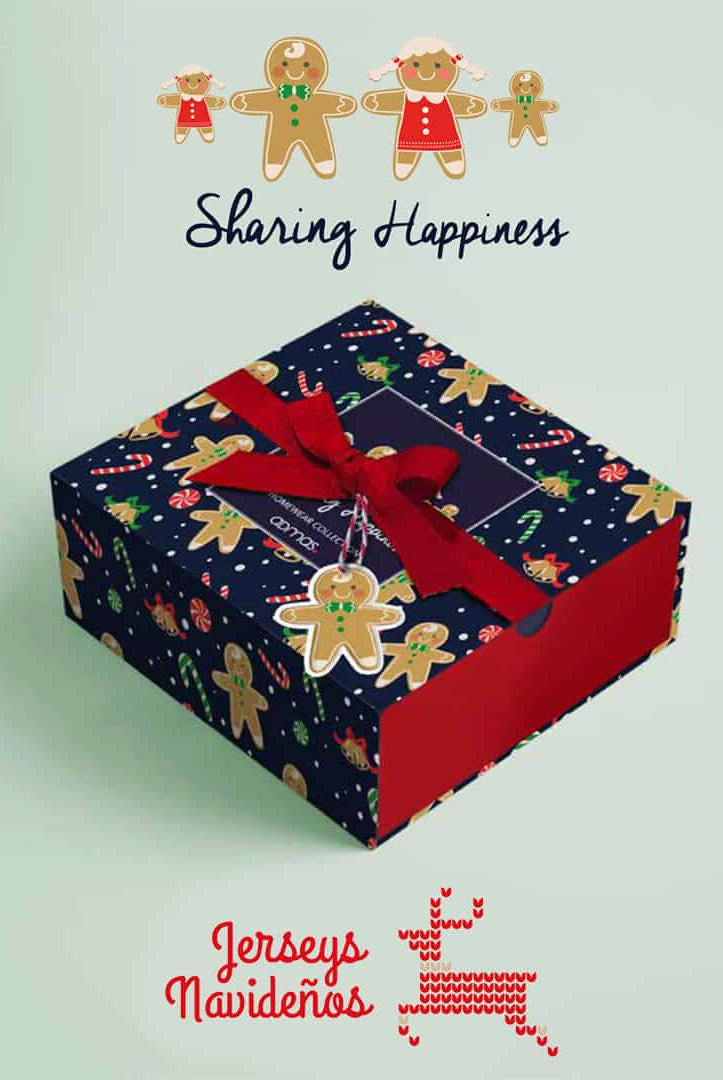 Pijama Navideño Familia Sharing Happiness Caja de Regalo