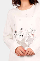 Pijama Navideño Hello Winter Mujer Blanco