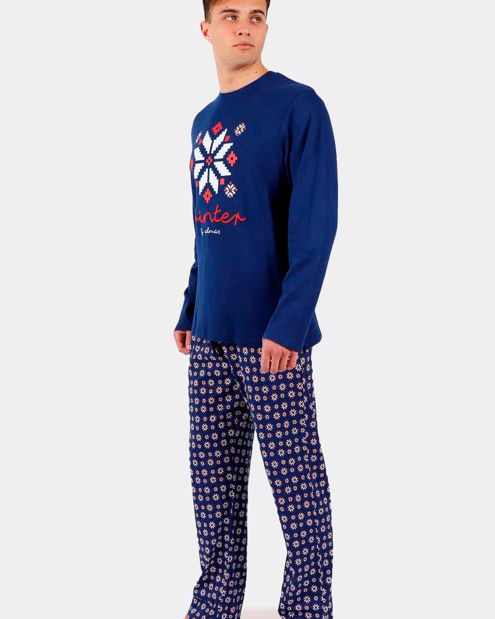 Pijama Navideño Hombre Azul Let it Snow