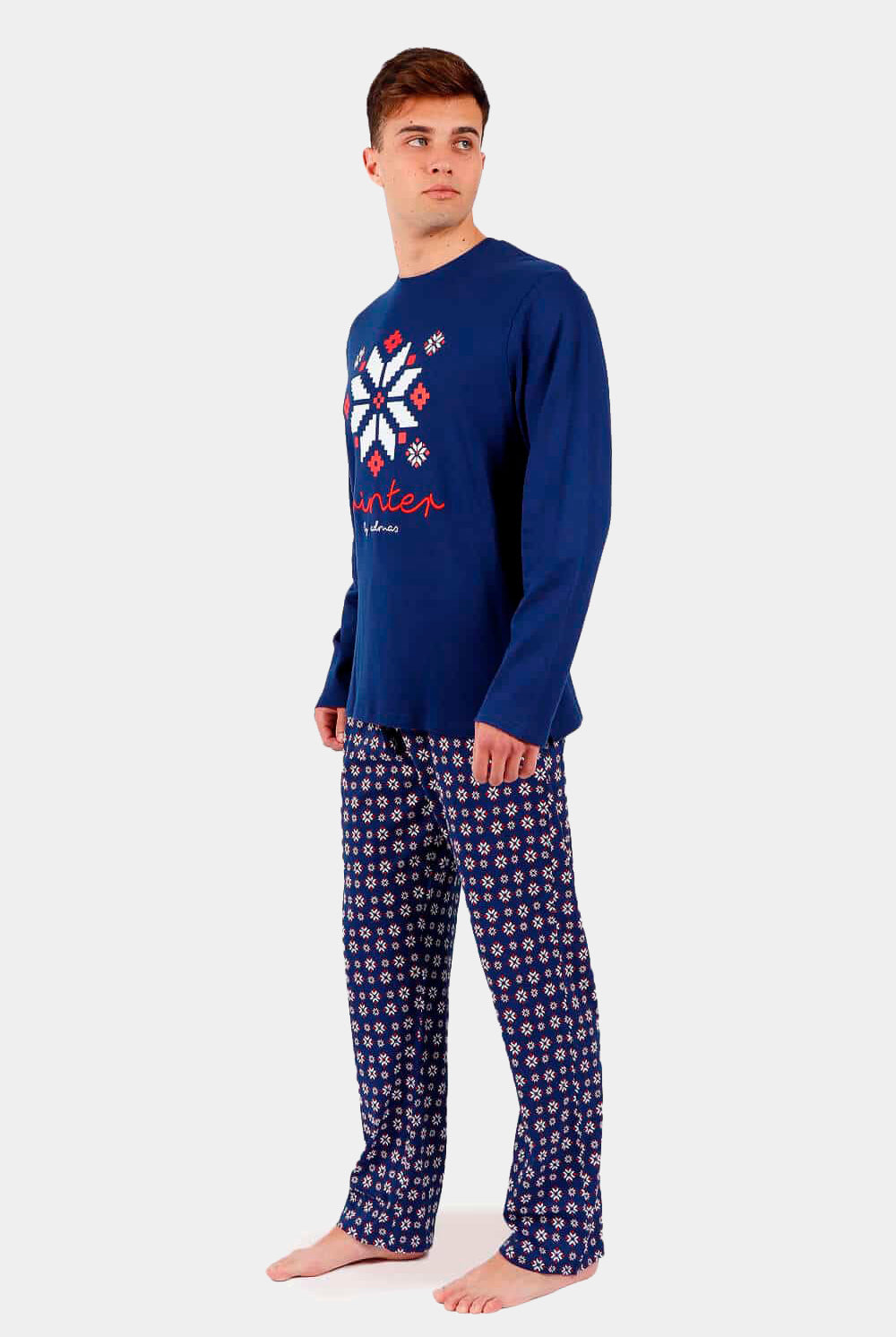 Pijama Navideño Hombre Azul Let it Snow