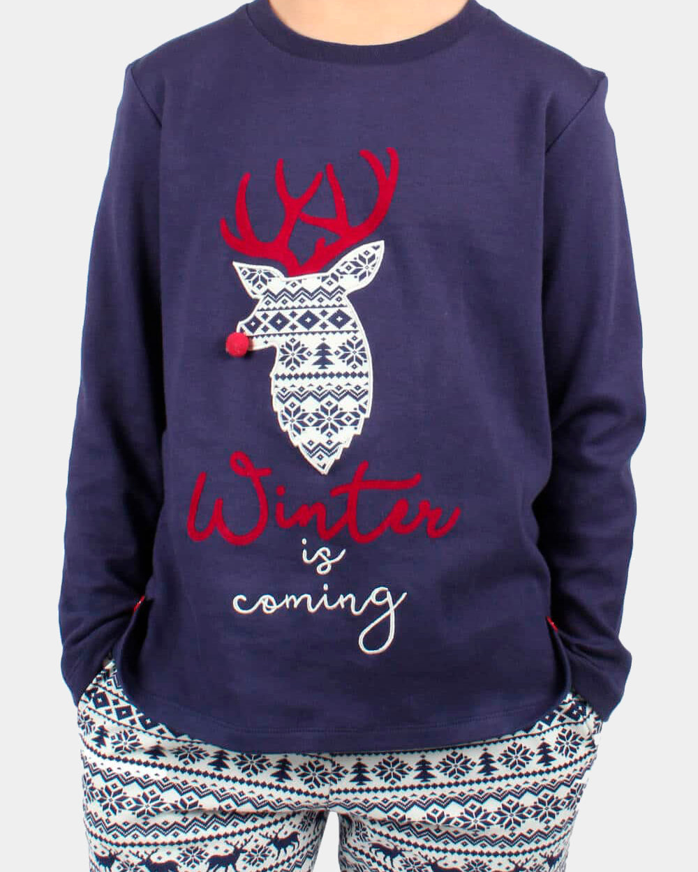 Pijama de Navidad Niño Azul Marino Winter Is Coming