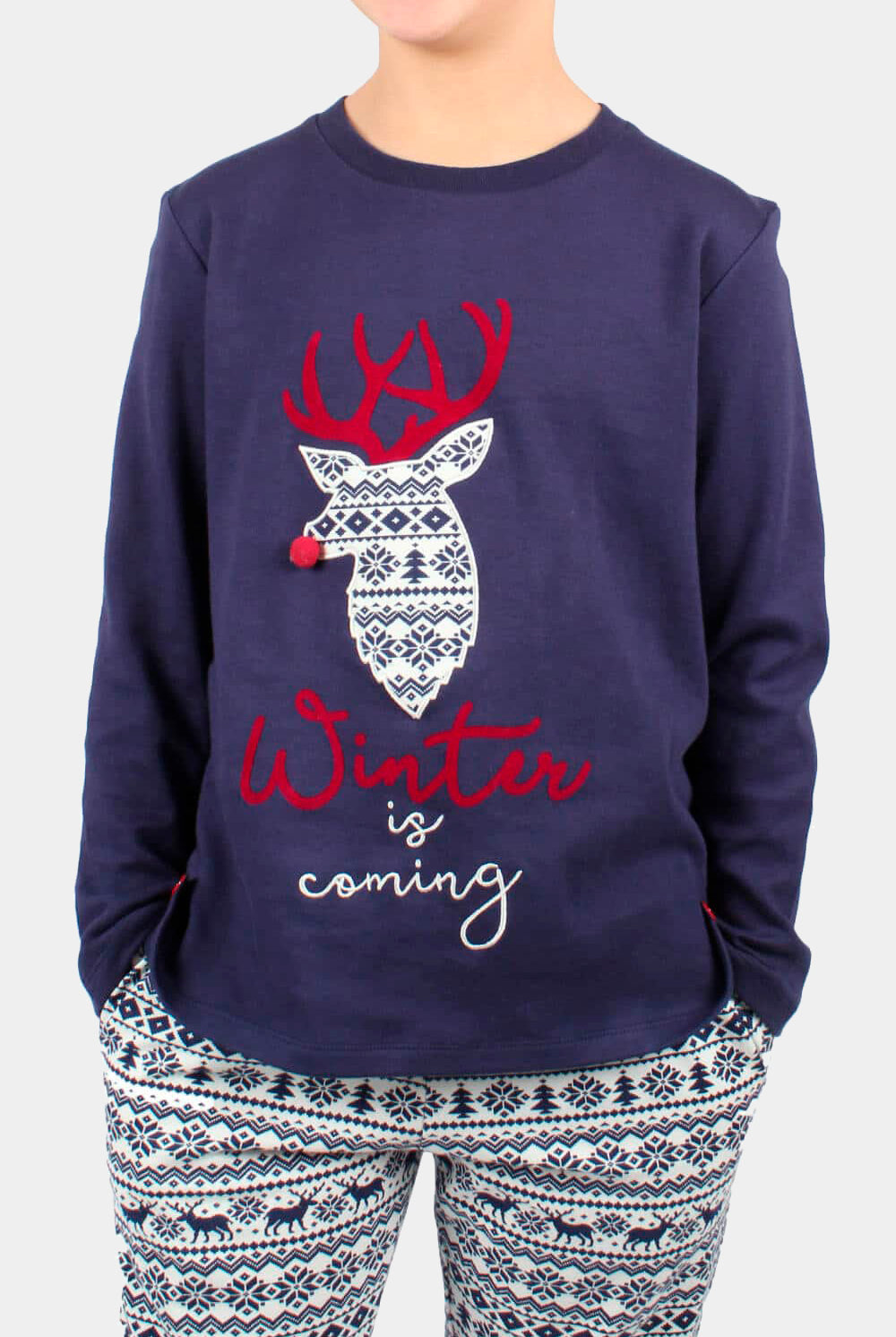 Pijama de Navidad Niño Azul Marino Winter Is Coming
