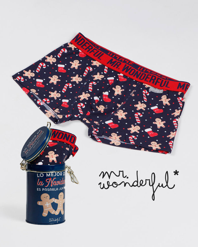 Calzoncillo Boxer Mr Wonderful para Niño con Galletitas y Bastones