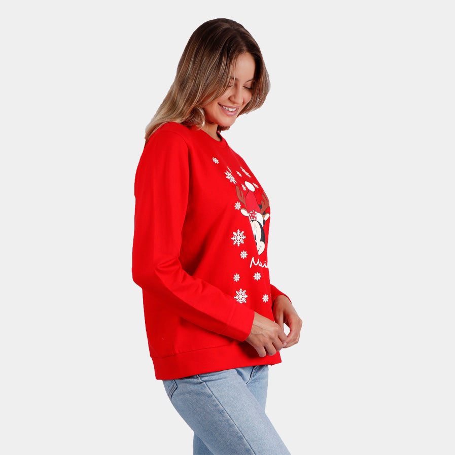 Sudadera Navideña Minnie Mujer Color Rojo