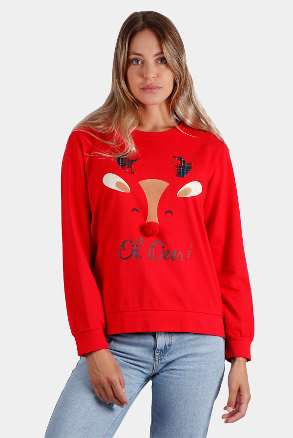 Sudadera Navideña Oh Deer! Mujer